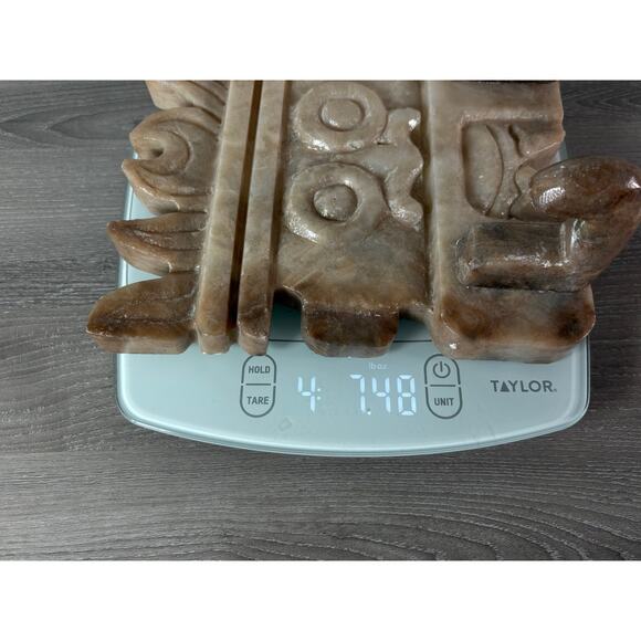 Vintage Hand-Carved Onyx Stone Wall Mask Hook Inspired Tribal Art  7.4 lbs – 11” - Picture 10 of 10